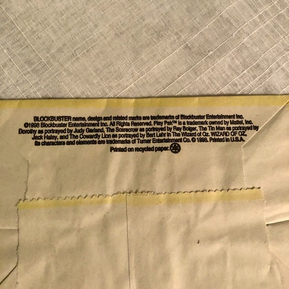 Vintage 1998 Wizard Of Oz Toy Bag Blockbuster Video Collectible - Picture 5 of 6